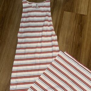 American Apparel Red and White Striped Maxi Dress